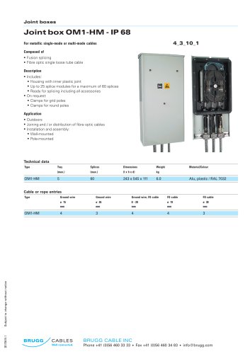 Joint box OM1-HM - IP 68