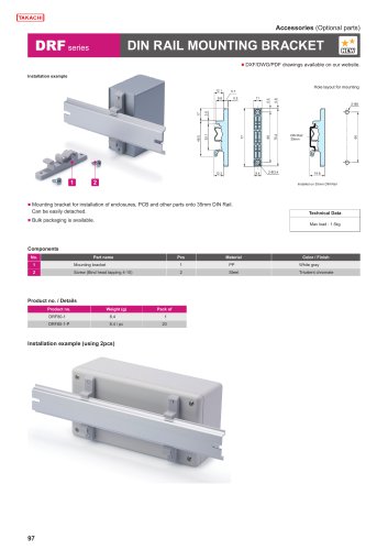 DIN RAIL MOUNTING BRACKET - DRF series