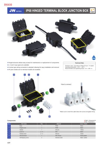 IP68 HINGED TERMINAL BLOCK JUNCTION BOX - JW series