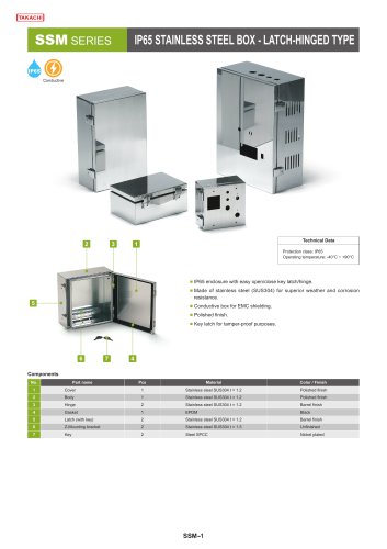 SSM series - IP65 HINGED STAINLESS STEEL BOX