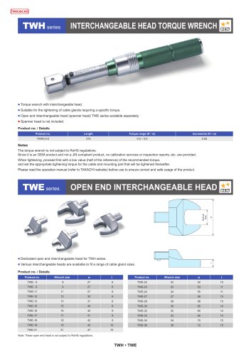 TWH・TWE series - INTERCHANGEABLE HEAD TORQUE WRENCH