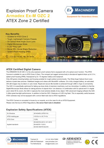 ATEX Camera - Armadex OZC 2 (Intrinsically safe)