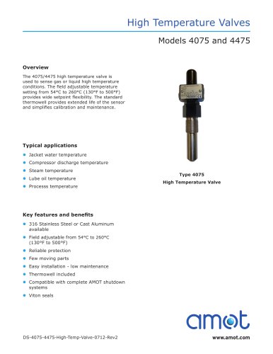 4075/4475 High Temperature Valves