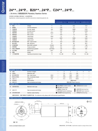 brushless planetary gear motor 24xx
