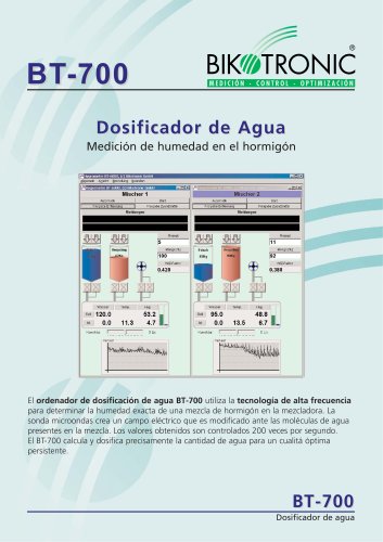 Dosificador de agua BT-700 (sin báscula para agua)