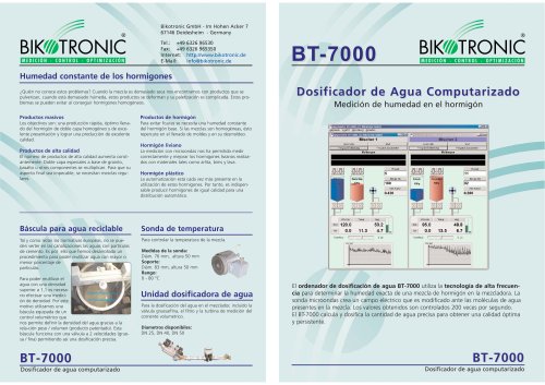 Dosificador de agua BT-7000 (con báscula para agua)