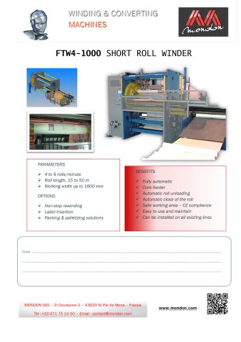 SHORT ROLL WINDER FTW4-1000