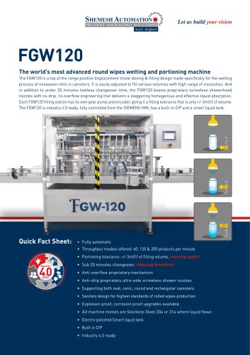 FGW120  advanced round wipes wetting and portioning machine