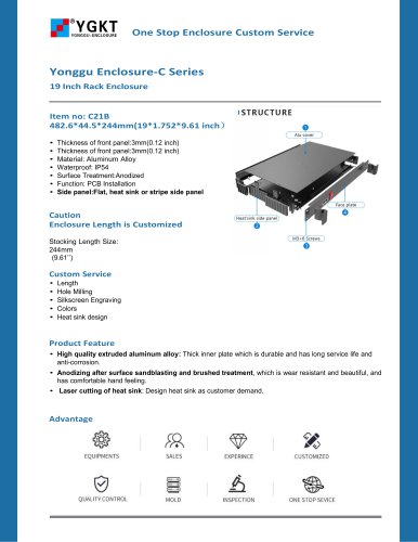 YONGU-19INCH 1U Instrumentation Chassis- C21B