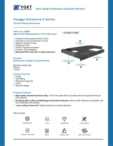 YONGU-19INCH 1U Server Rack Mount Enclosure -C06B