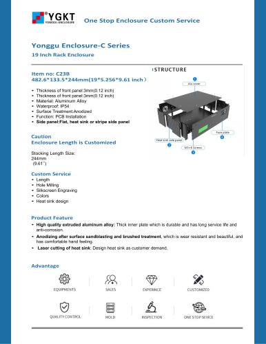 YONGU-19INCH 3U Equipped Electrical Enclosure -C23B