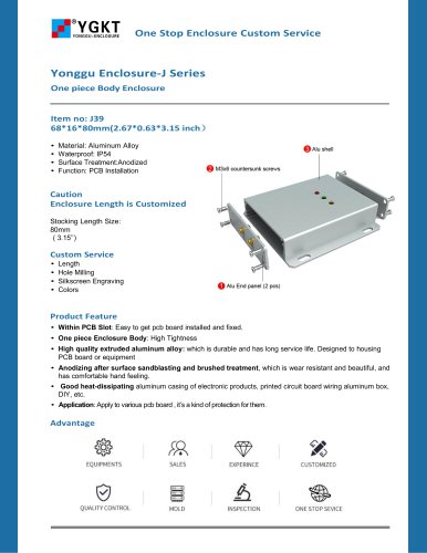 YONGU - Aluminum Industrial Control Box -J39