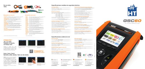 GSC60 es el único para la verificación de la seguridad eléctrica UNE 20460 y el análisis de red monofásico/trifásico y de los consumos energéticos en el mundo.