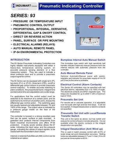 PNEUMATIC INDICATING CONTROLLER