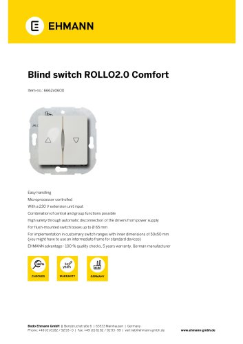 Blind switch ROLLO2.0 Comfort