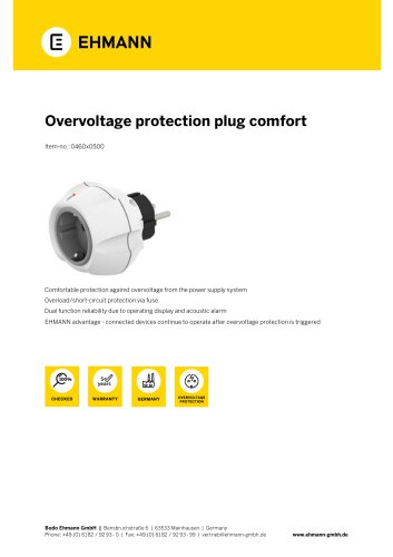 Overvoltage protection plug comfort