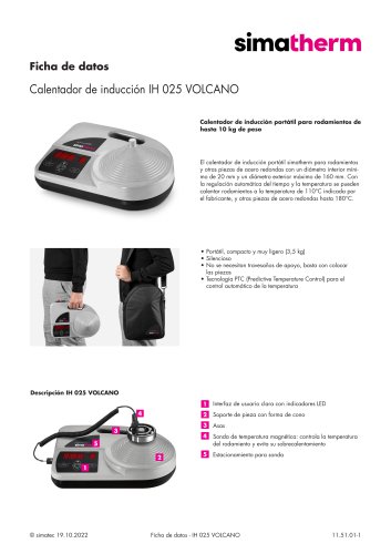 11 51 01 - Technical Data Sheet - IH 025 Volcano - ES