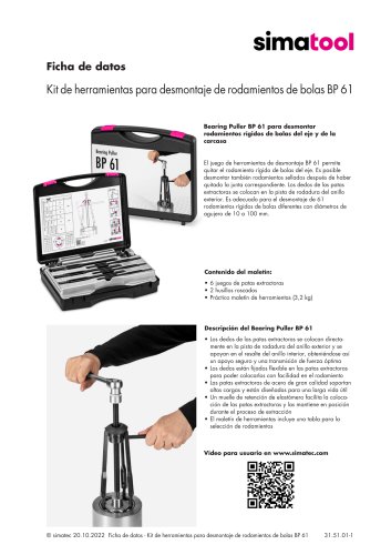 31 51 01 - Technical Data Sheet - BP 61 - ES