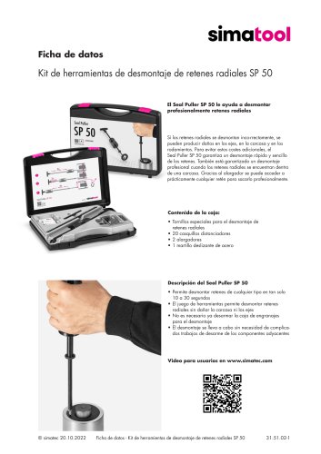31 51 02 - Technical Data Sheet - SP 50 - ES