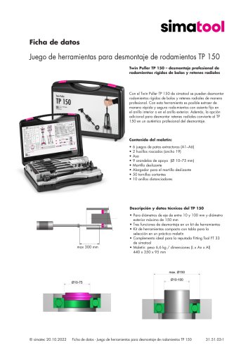 31 51 03 - Technical Data Sheet - TP 150 - ES