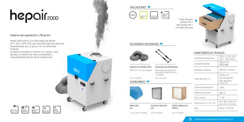 HEPAIR2000. Sistema de aspiración y filtración para conductos de aire