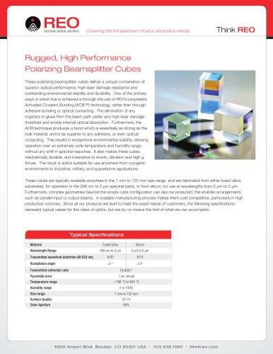 Rugged, High Performance Polarizing Beamsplitter Cubes