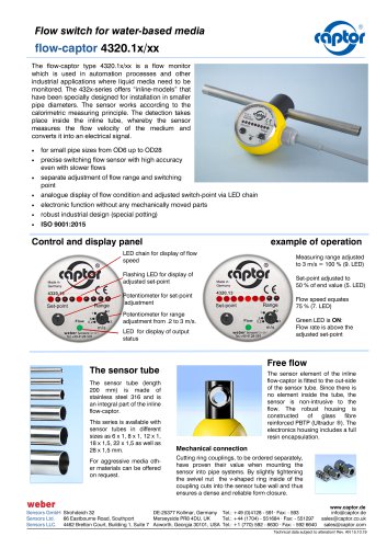 Data sheet flow-captor 4320.1x/xx