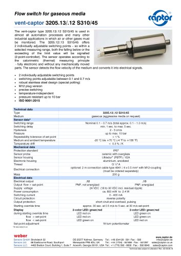 Data sheet vent-captor 3205.13/.12 S310/45