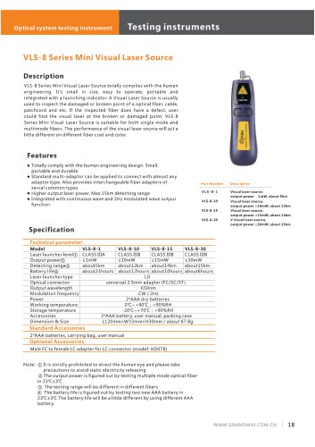 VLS - 8 Series Mini Visual Laser Source