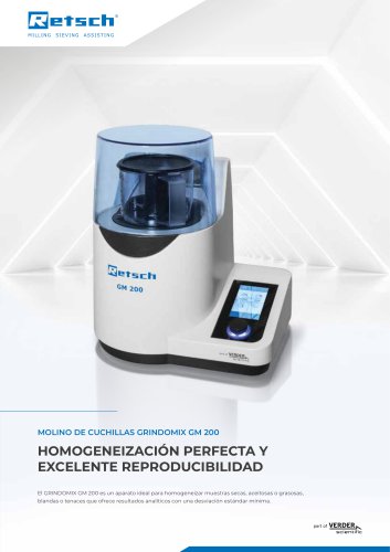 Molino de cuchillas GRINDOMIX GM 200 - Homogeneización perfecta y excelente reproducibilidad