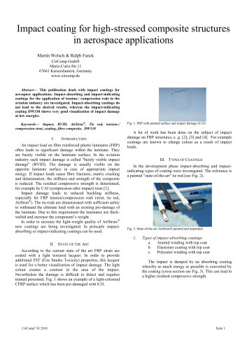 Impact coating for high-stressed composite structures in aerospace applications