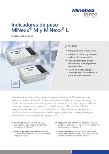 Indicadores de peso MiNexx® M y MiNexx® L