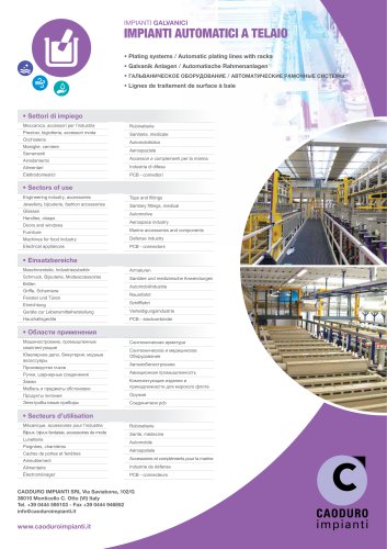 Plating systems / Automatic plating lines with racks