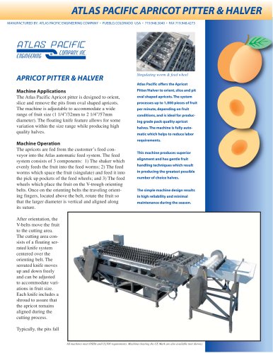 ATLAS PACIFIC APRICOT PITTER & HALVER