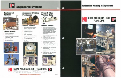 Automated Welding Manipulators