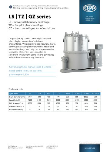 CEPA Basket-Centrifuges