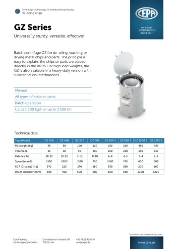 CEPA De-Oiling Centrifuge manual