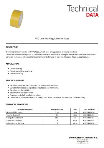 PVC LANE MARKING ADHESIVE TAPE