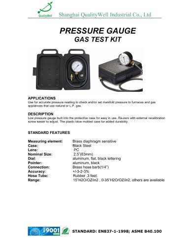 Low Pressure Test Kit