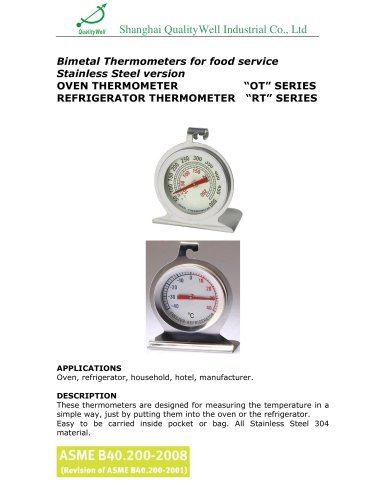 Oven & Refrigerator Thermometer