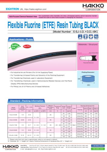 Flexible Fluorine (ETFE) Resin Tubing Black