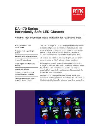 DA170 Intrinsically Safe LED Clusters