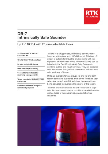 DB7 Intrinsically Safe Sounder