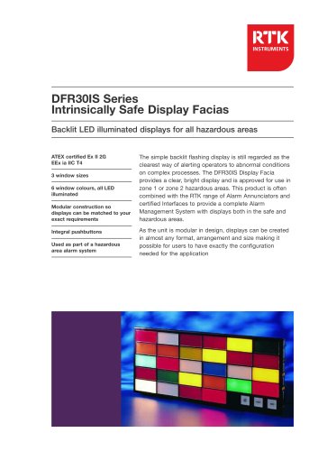 DFR30IS Intrinsically Safe Display Facia