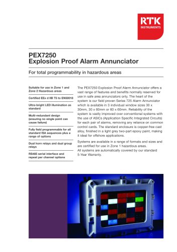 PEX7250 Explosion Proof Alarm Annunciator