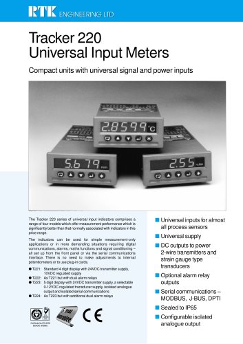 Tracker 220 Universal Input Meters