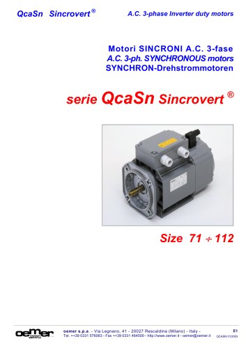 A.C. 3-ph. SYNCHRONOUS motors QcaSn