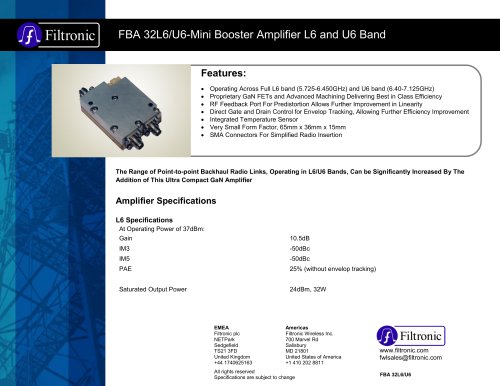 FBA 32L6/U6-Mini Booster Amplifier L6 and U6 Band