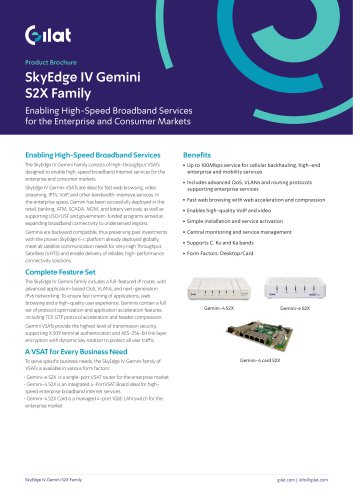 SkyEdge IV Gemini S2X Family