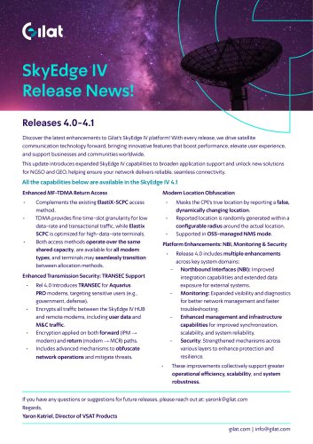 SkyEdge IV Releases 4.0-4.1